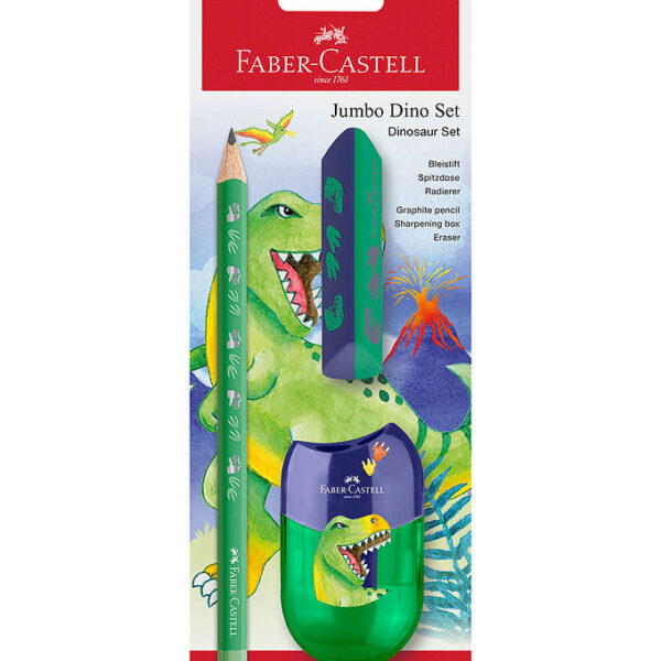 Faber-Castell Blyantsæt - Dinosaur Jumbo - 3 Dele - Grøn