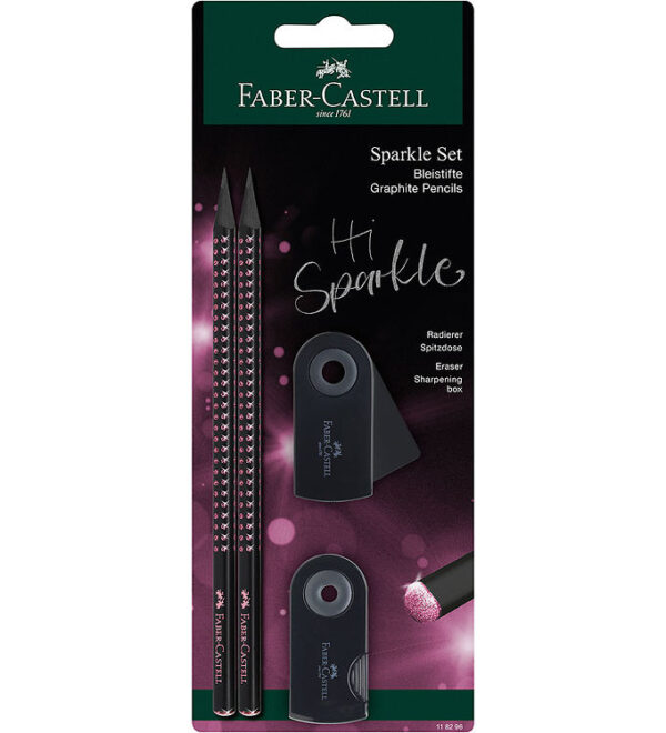 Faber-Castell Blyantsæt - Sparkle - 4 Dele - Black Edition - Mid