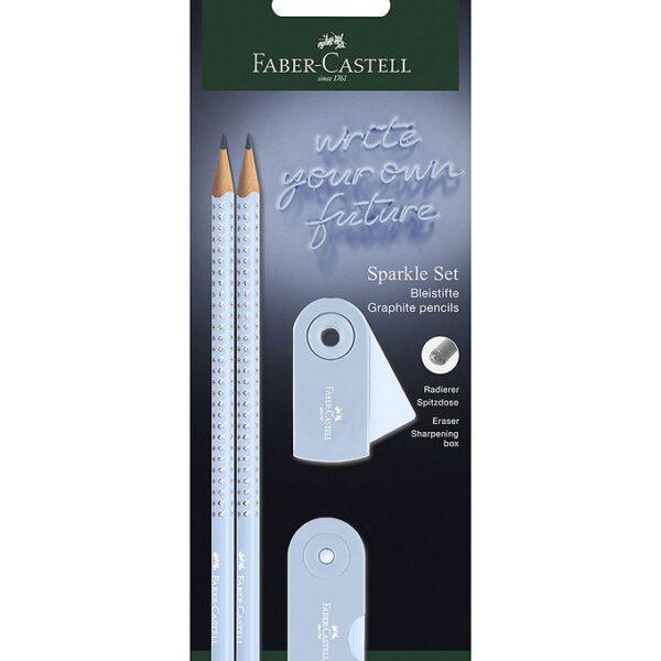 Faber-Castell Blyantsæt - Sparkle - 4 Dele - Sky Blue