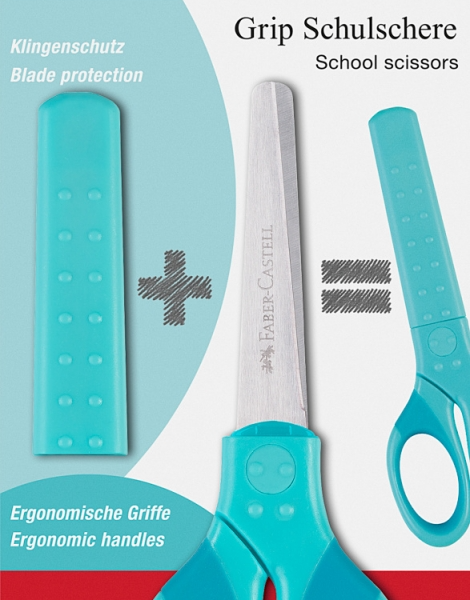 Faber Castell | Børnesaks, til højre og venstre hånd Turkis