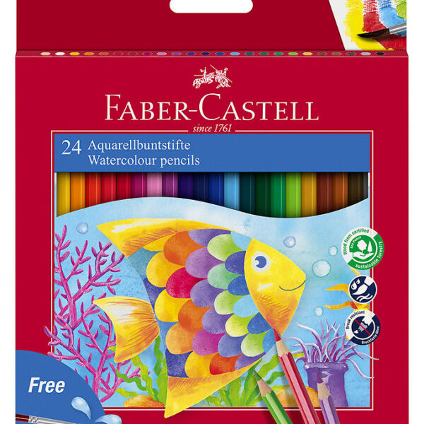 Faber-Castell Farveblyanter - Akvarel - 24 stk + 1 Pensel