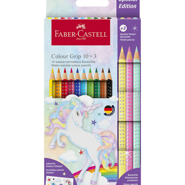 Faber-Castell Farveblyanter - Trekantet - Grip Unicorn - 10+3 st
