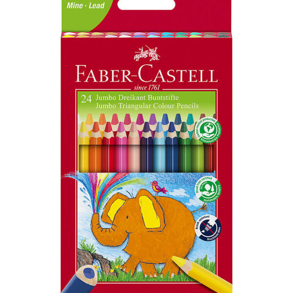 Faber-Castell Farveblyanter - Trekantet - Jumbo - 5,4 mm - 24 st