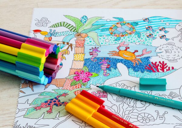 Faber-Castell | Farvelægningsrulle 30 cm x 3,2 m. (Jungle + Hav)