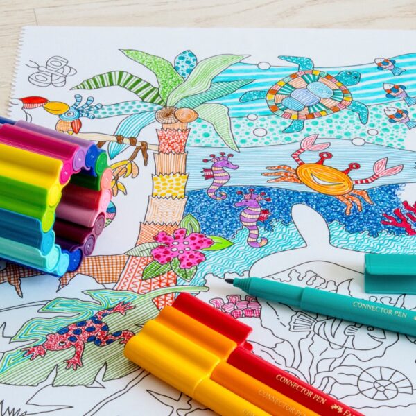 Faber-Castell | Farvelægningsrulle 30 cm x 3,2 m. (Jungle + Hav) Faber-Castell | Farvelægningsrulle 30 cm x 3,2 m. (Jungle + Hav)