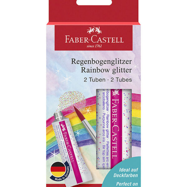 Faber-Castell Glitter Tuber - 2 stk. - Rainbow