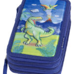 Faber-Castell Penalhus m. Indhold - Dinosaur - Blå