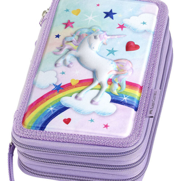 Faber-Castell Penalhus m. Indhold - Unicorn - Lilla