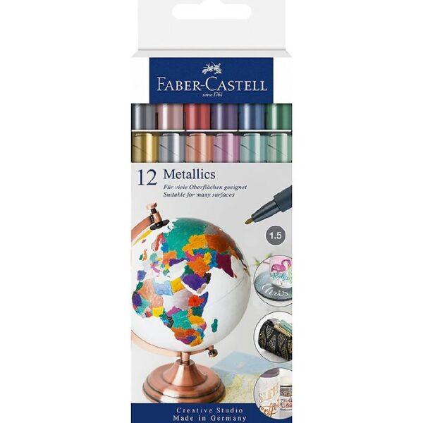 Faber-Castell Tusch - Metallic - 12 stk.