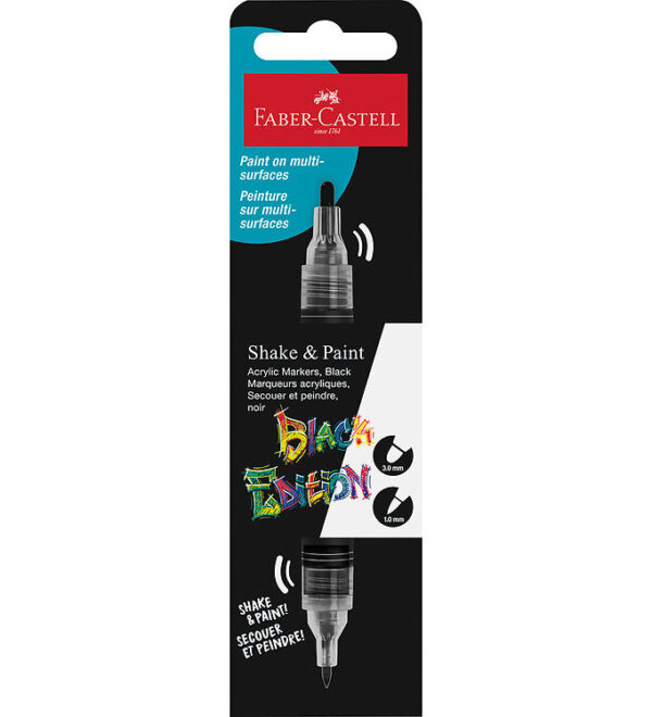 Faber-Castell Tusch - Shake & Paint Acrylic - Sort