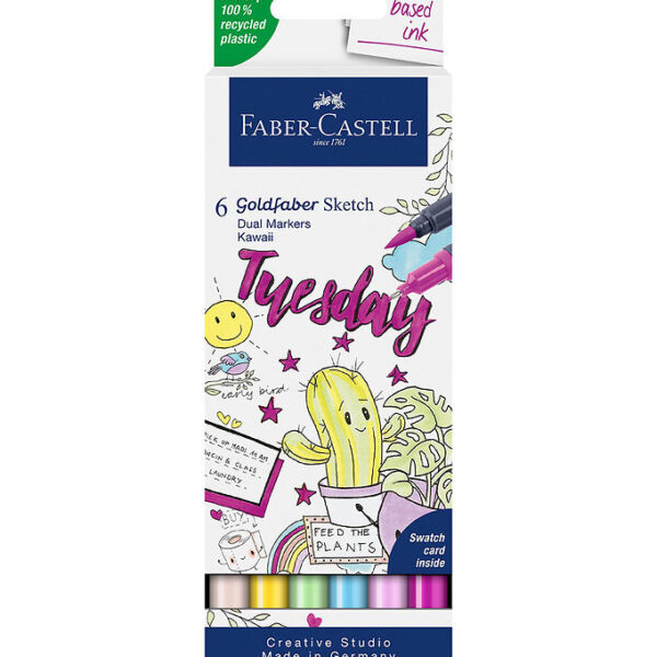 Faber-Castell Tuscher - 6 Stk. - Goldfaber Sketch - Kawaii Faber-Castell Tuscher - 6 Stk. - Goldfaber Sketch - Kawaii