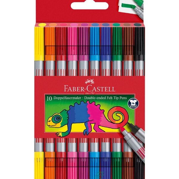 Faber-Castell Tuscher - Dobbelt Tyk/Tynd - 10 stk - Multifarvet