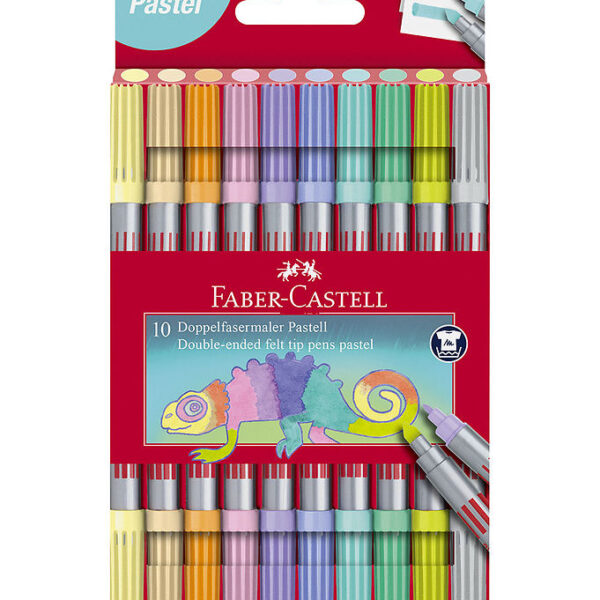 Faber-Castell Tuscher - Dobbelt Tyk/Tynd - 10 stk - Pastel