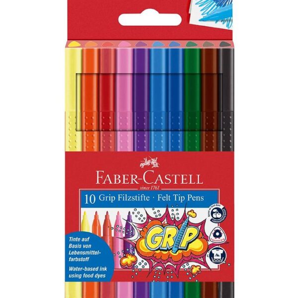 Faber-Castell Tuscher - Grip - 10 stk - Multifarvet
