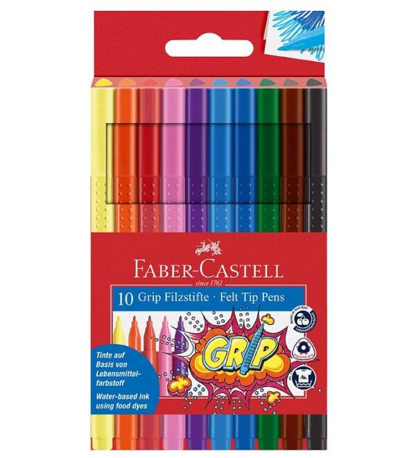Faber-Castell Tuscher - Grip - 10 stk - Multifarvet