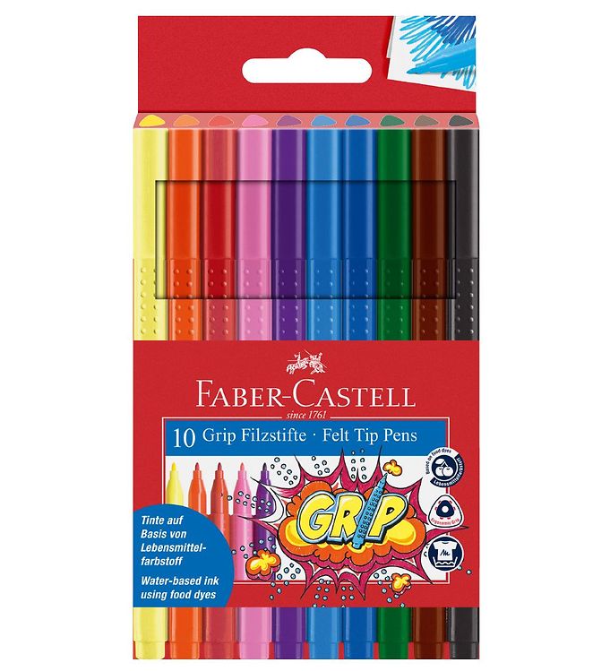 Faber-Castell Tuscher - Grip - 10 stk - Multifarvet