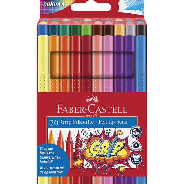 Faber-Castell Tuscher - Grip - 20 stk - Multifarvet