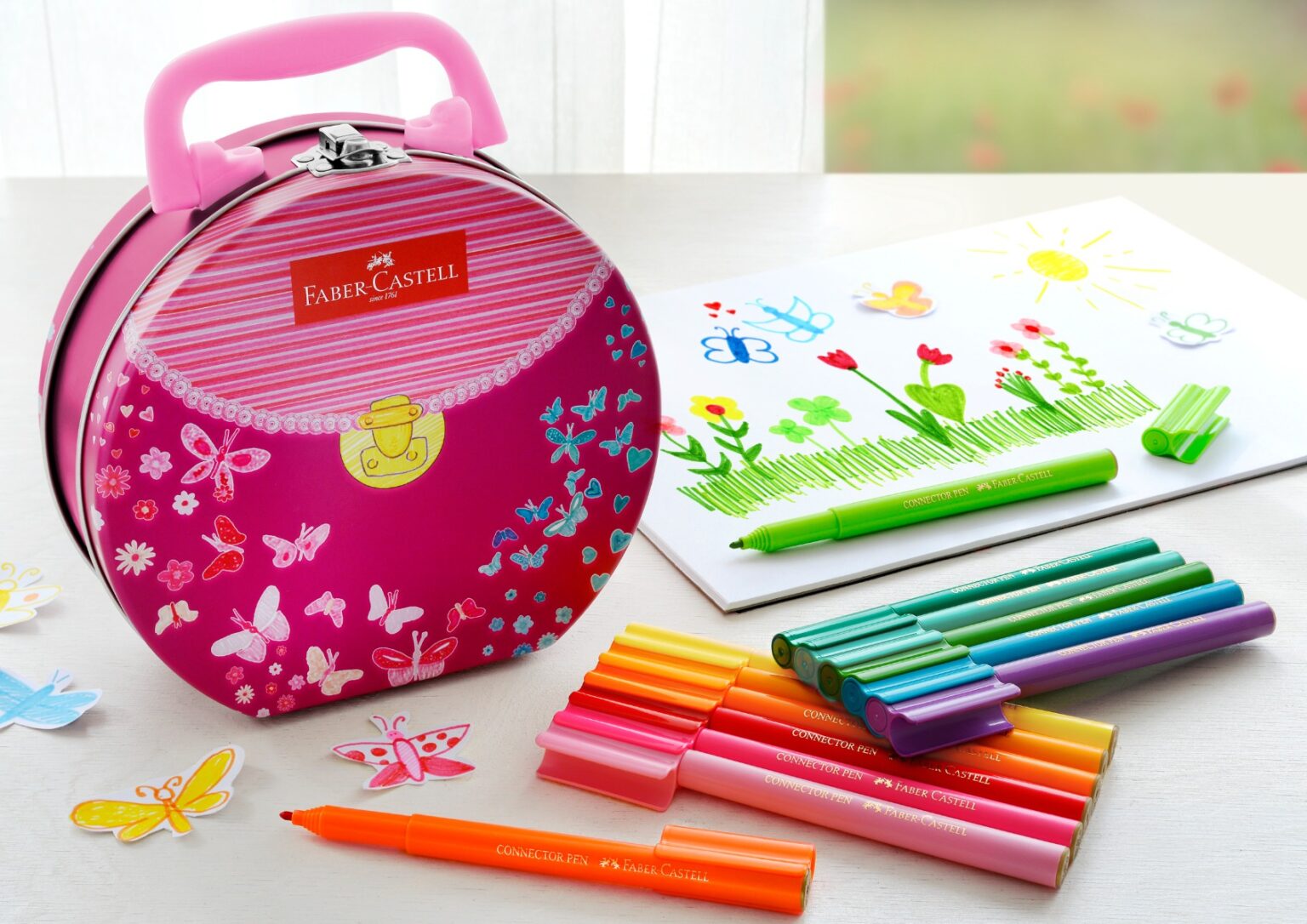 Faber-Castell | Tusser - Connector i kuffert-håndtaske, 33 stk