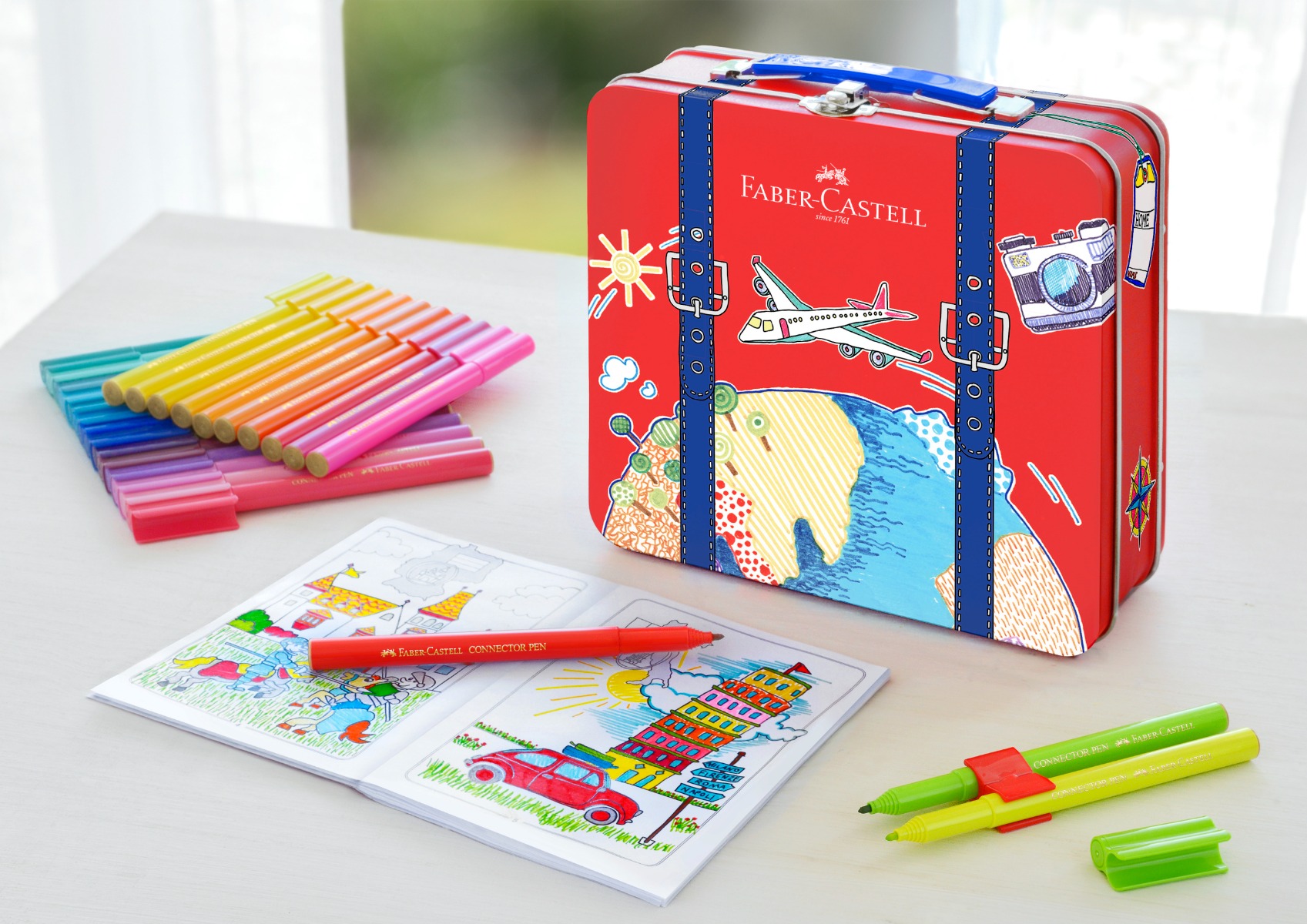 Faber-Castell | Tusser - Connector i rejsekuffert, 40 stk