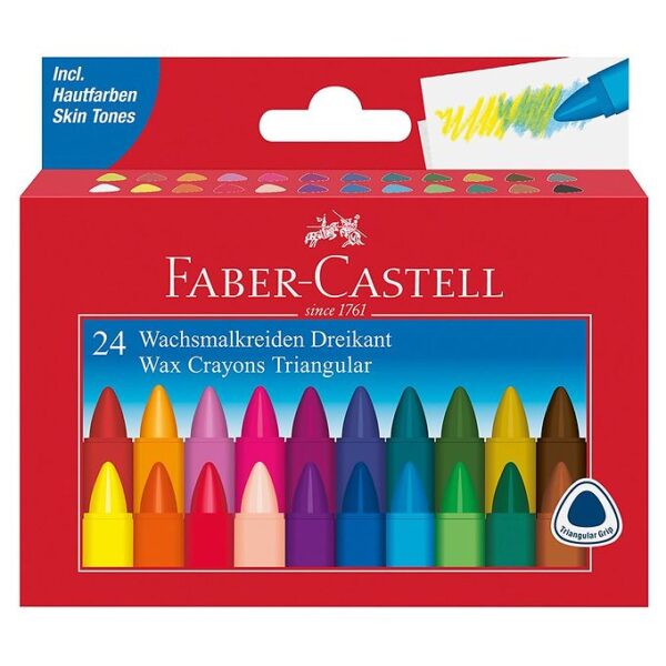 Faber-Castell Voksfarver - Trekantet - 24 stk - Multi