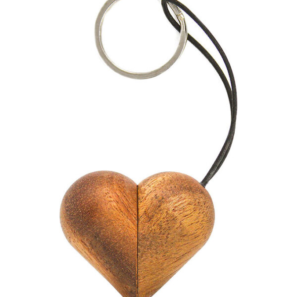 FableWood Hjerte-Nøglering - 5 cm - Natur