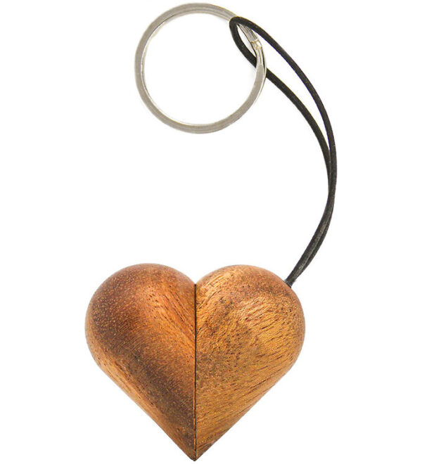 FableWood Hjerte-Nøglering - 5 cm - Natur