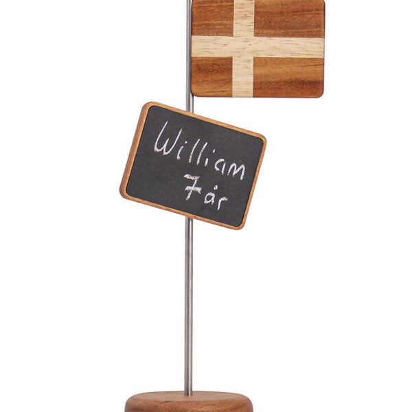 FableWood Magnetisk Bordflag m. Tavle - H. 30 cm - Natur/Stål