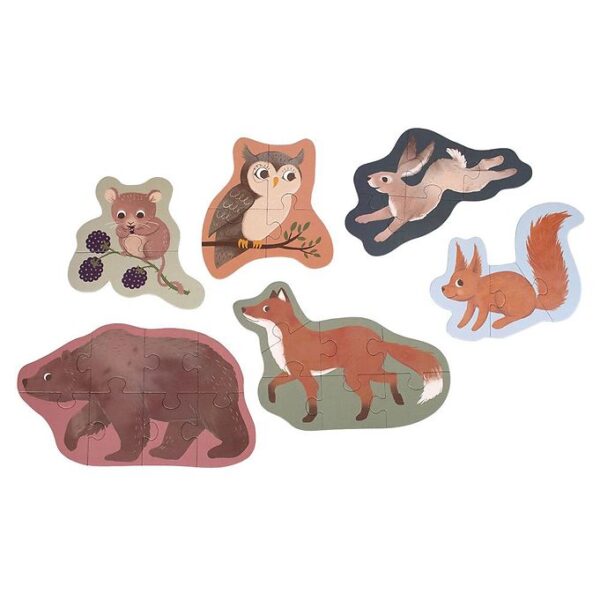 Filibabba Puslespil - 2-8 Brikker - Nordiske Dyr