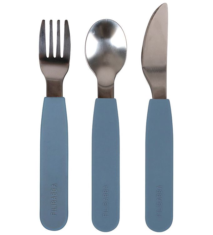 Filibabba Silikone Bestiksæt - Powder Blue Filibabba Silikone Bestiksæt - Powder Blue