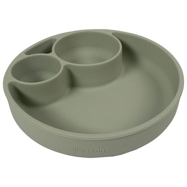 Filibabba Tallerken - Silikone - Ruminddelt - Green