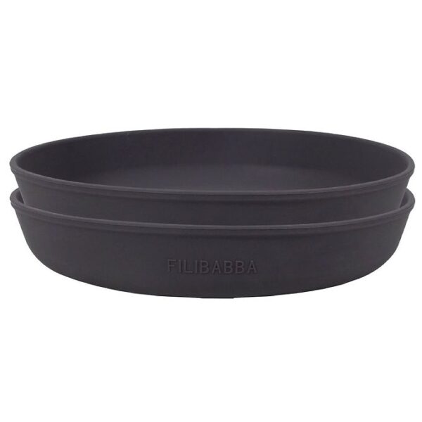 Filibabba Tallerkener - Silikone - 2-pak - Stone Grey