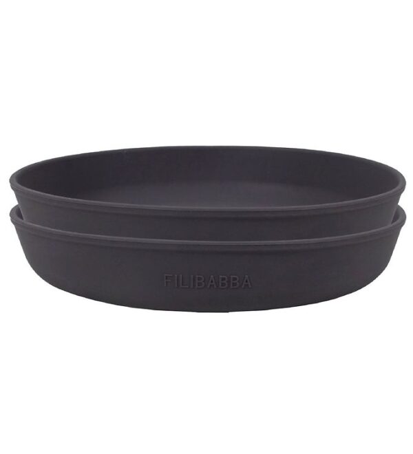 Filibabba Tallerkener - Silikone - 2-pak - Stone Grey