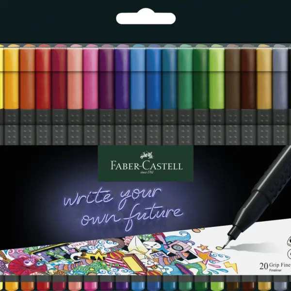 Fineliner Faber-Castell grip 20 stk.