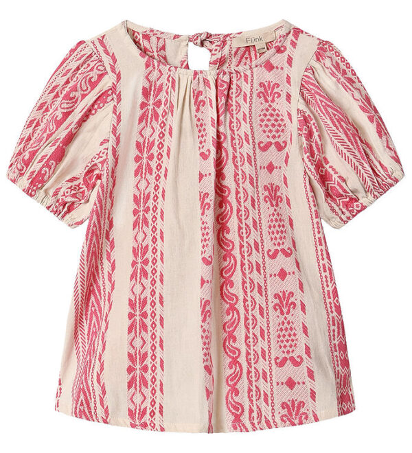 Fliink Bluse - Addie - Cloud Dancer Pink Stripe