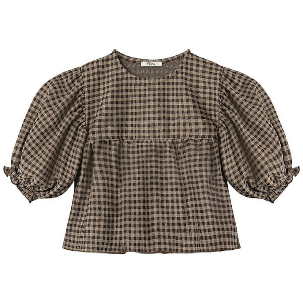 Fliink Bluse - Ella - Sandshell/Coffee Bean