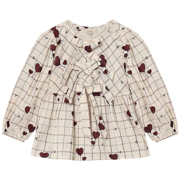 Fliink Bluse - Ilove - Sandshell Heart AOP