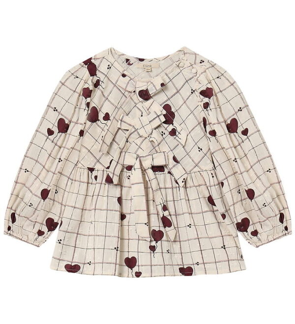 Fliink Bluse - Ilove - Sandshell Heart AOP