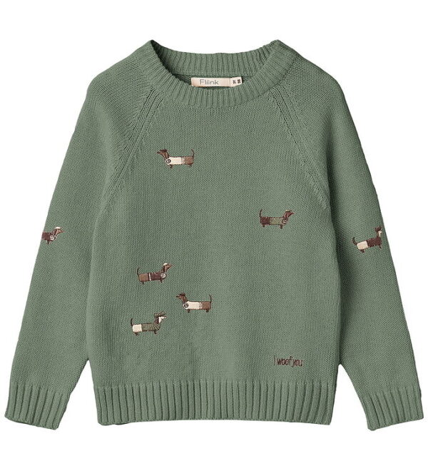 Fliink Bluse - Strik - Mahdi Dog - Hedge Green Fliink Bluse - Strik - Mahdi Dog - Hedge Green