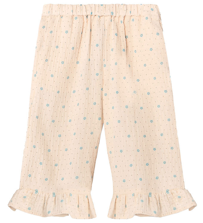 Fliink Bukser - Blooming Ruffle - Sandshell AOP