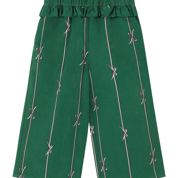 Fliink Bukser - Bowie - Hunter Green Bow AOP