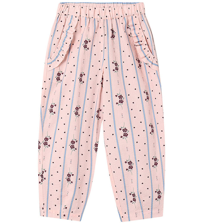 Fliink Bukser - Colombe - Chalk Pink AOP