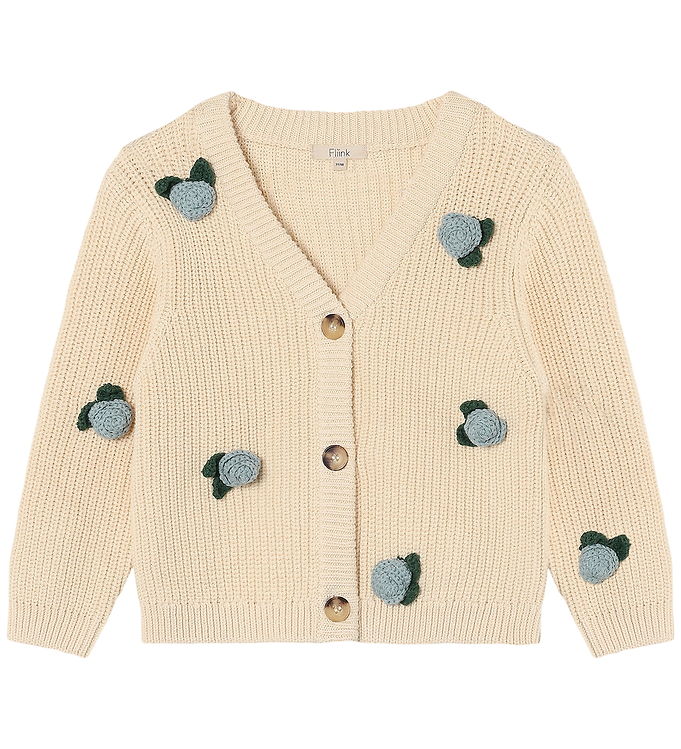 Fliink Cardigan - Strik - Cool Flower - Sandshell