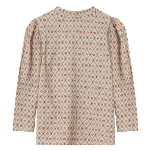 Fliink Kelly Heart Puff Bluse - Sandshell - 86 cm