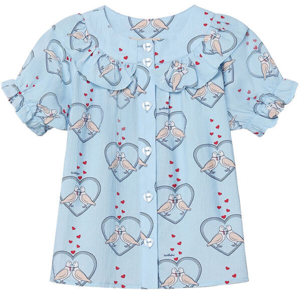 Fliink Skjorte - Colombe - Dream Blue/Hjerter Fliink Skjorte - Colombe - Dream Blue/Hjerter