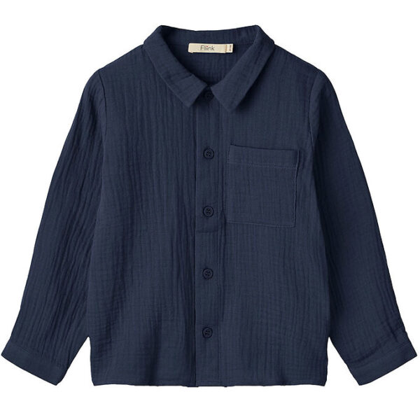 Fliink Skjorte - Musselin - Elmo - Insinia Blue