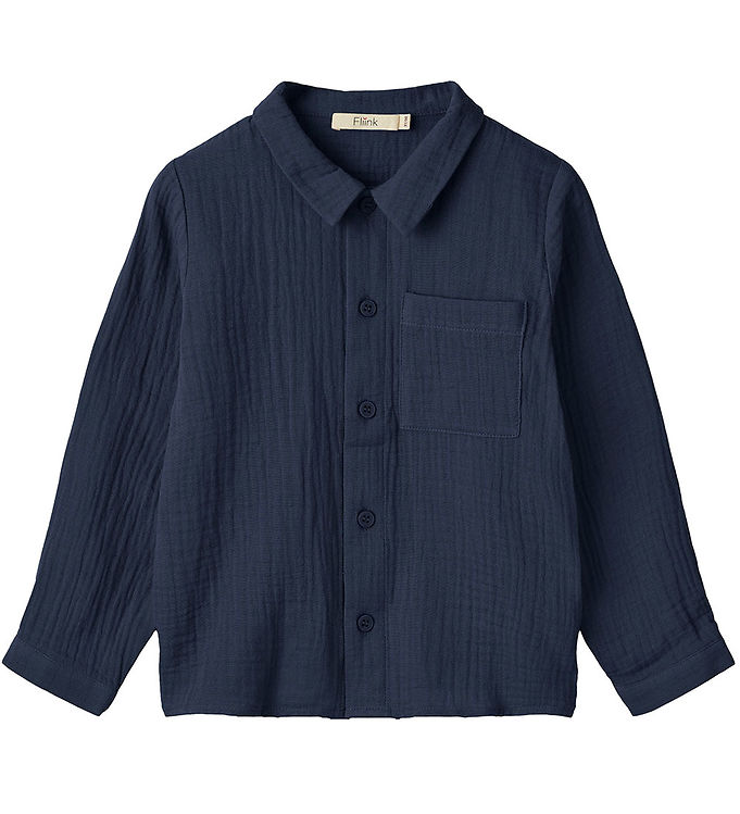 Fliink Skjorte - Musselin - Elmo - Insinia Blue