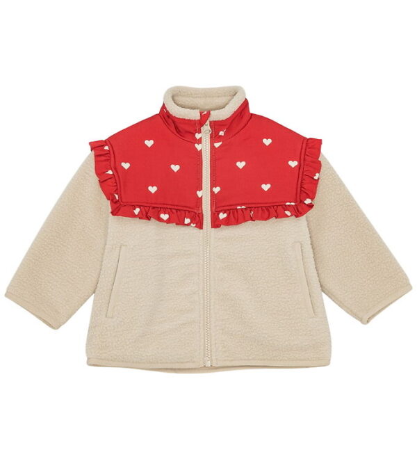 Flöss Fleecejakke - Ellen - Poppy Red/Soft White