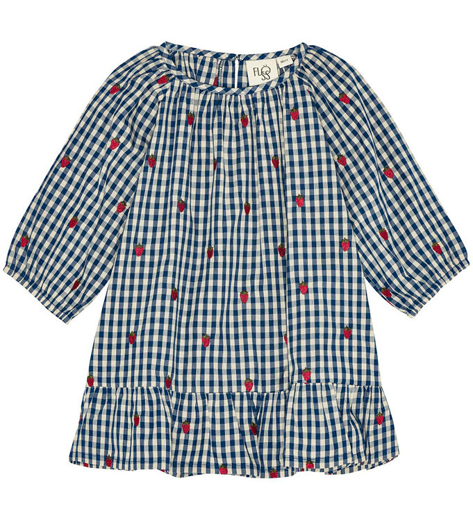 Flöss Kjole - Nolly - Berry blue check Flöss Kjole - Nolly - Berry blue check