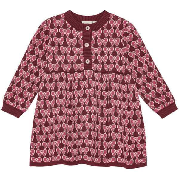 Flöss Kjole - Nova - Strik - Bordeaux Bow