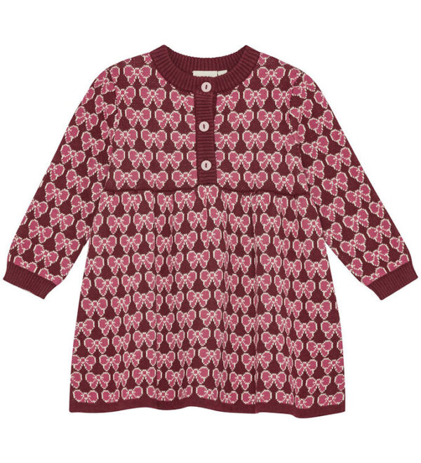 Flöss Kjole - Nova - Strik - Bordeaux Bow